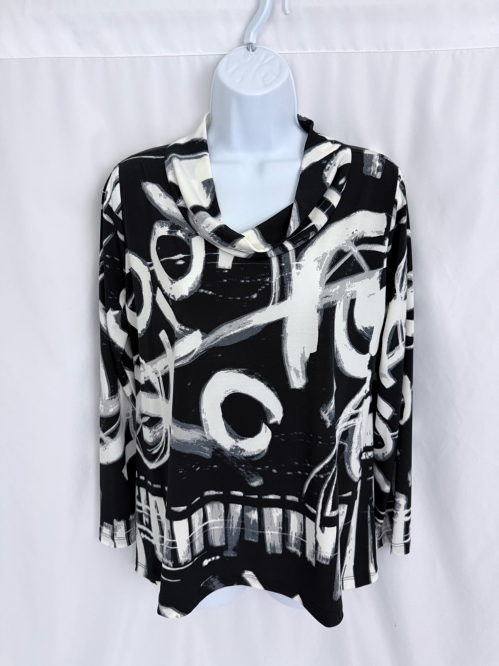 Lisa Bayne Cowl Neck Long Sleeve Top Size Small